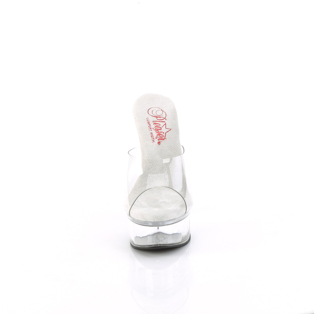 Pleaser Excite-601 C/M - Clear Platform High-Heel Slides