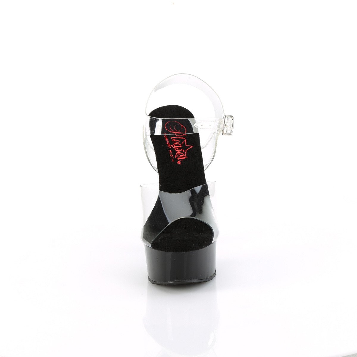Pleaser Excite-608 C/B - Clear Platform High-Heel Sandals
