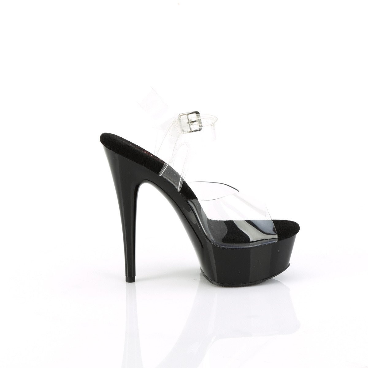 Pleaser Excite-608 C/B - Clear Platform High-Heel Sandals