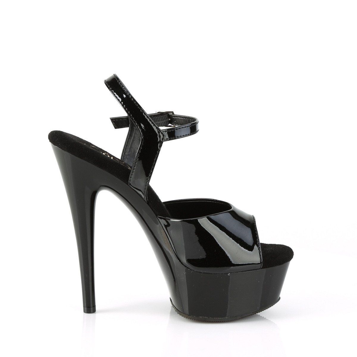 Pleaser Excite-609 B/M - Shiny Black Platform High-Heel Sandals