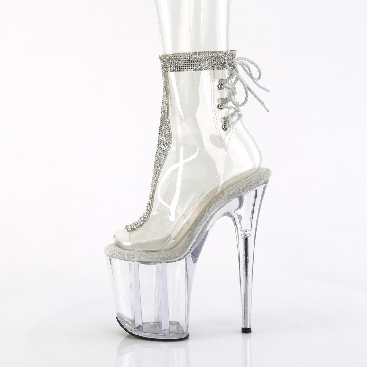 Pleaser Flamingo-1018C-2RS C-RS/C - Clear High-Platform Peep Toe Boots