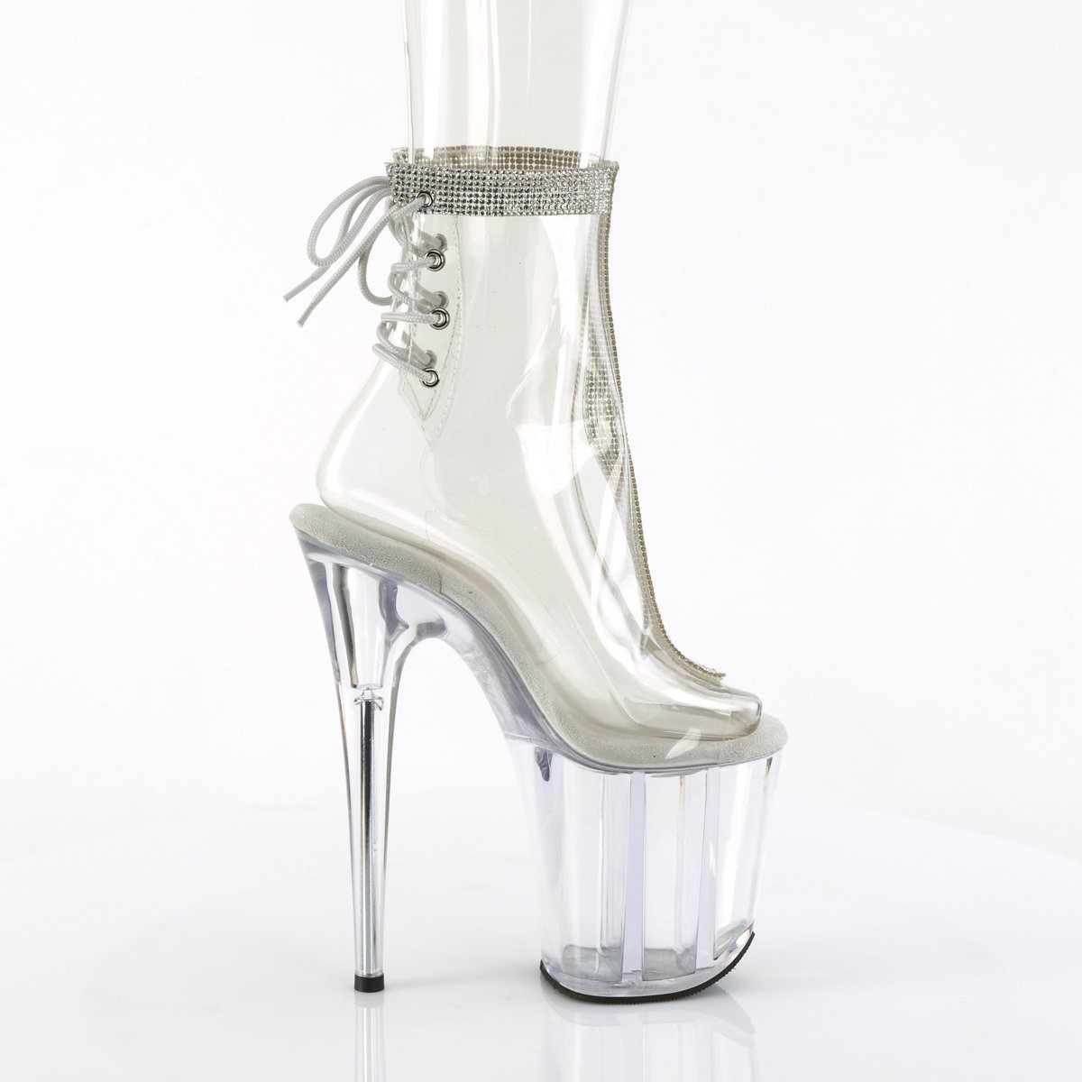 Pleaser Flamingo-1018C-2RS C-RS/C - Clear High-Platform Peep Toe Boots