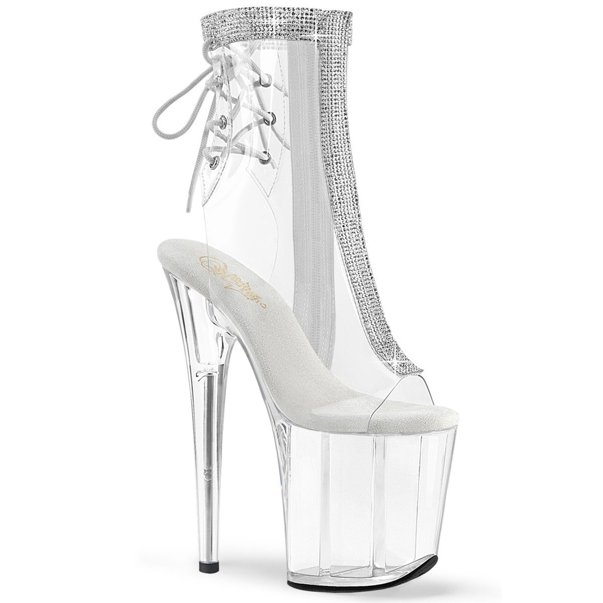 Pleaser Flamingo-1018C-2RS C-RS/C - Clear High-Platform Peep Toe Boots
