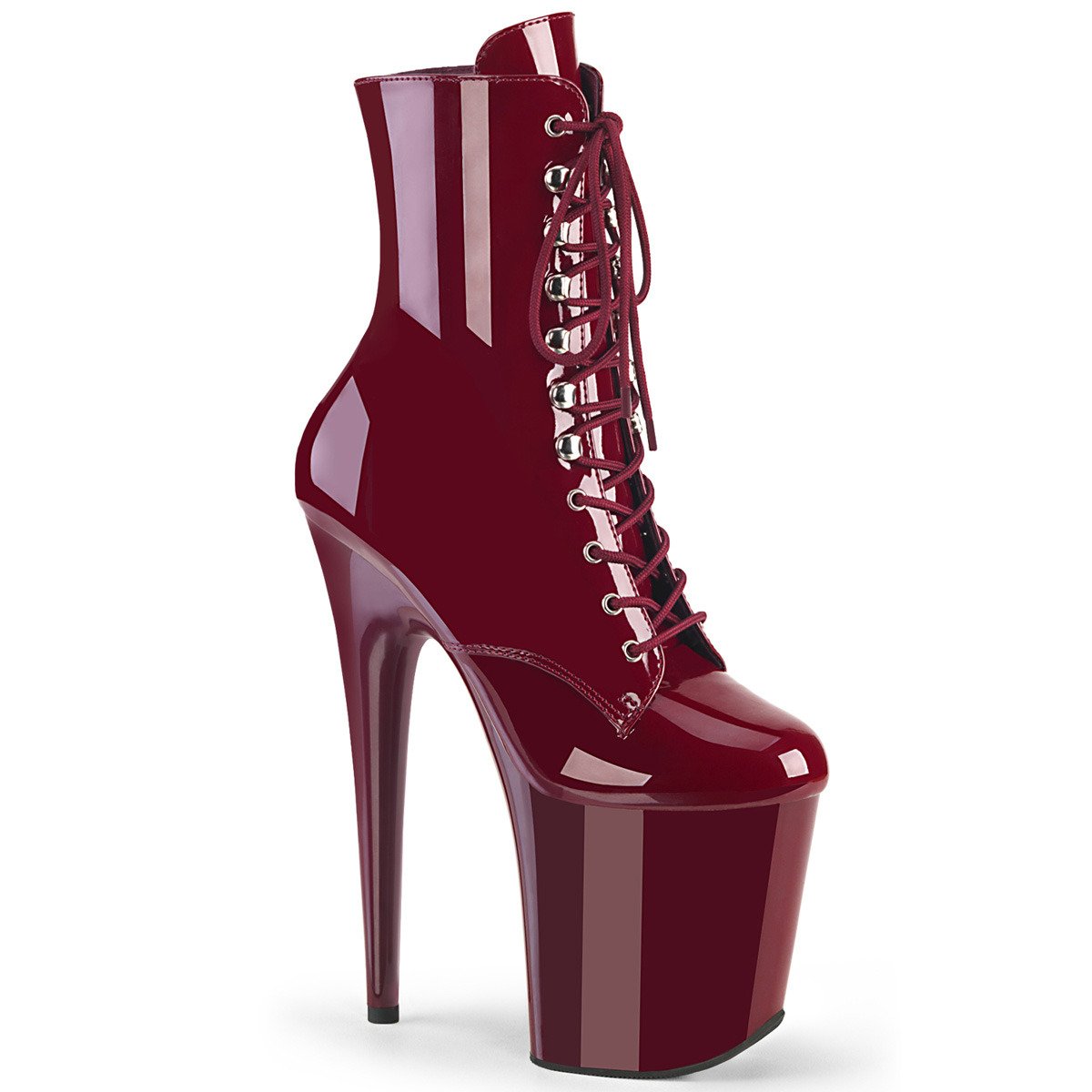 Pleaser Flamingo-1020 BY/M - Shiny Violet High-Platform Ankle Boots