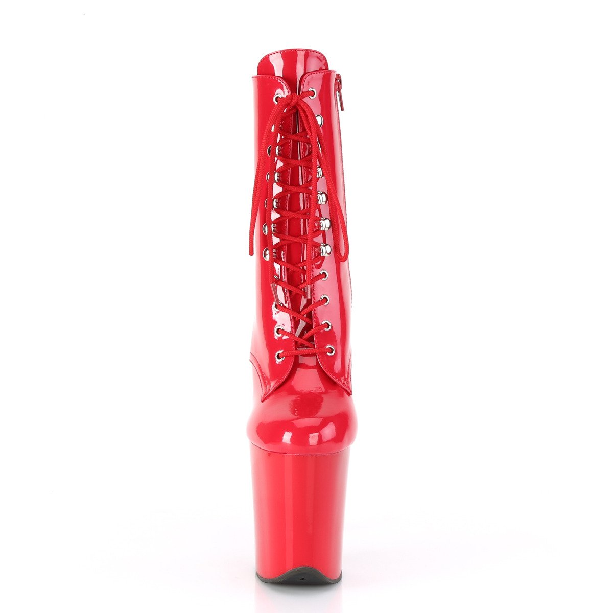 Pleaser Flamingo-1020 R/M - Shiny Red High-Platform Ankle Boots