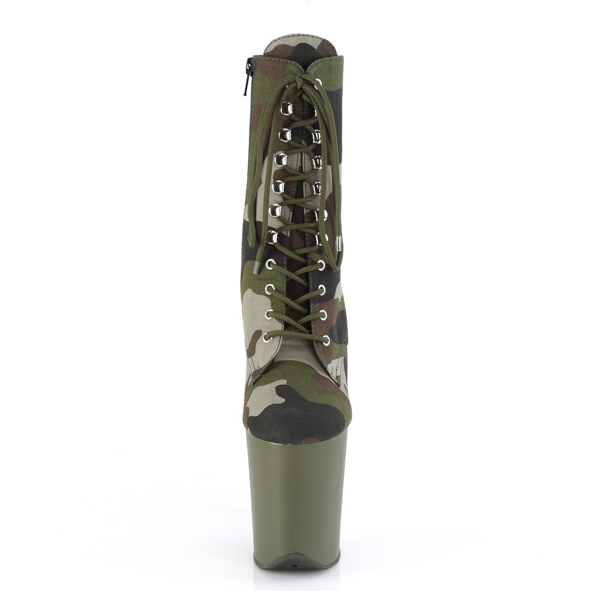 Pleaser Flamingo-1020CAMO GRN/DOL - Green High-Platform Ankle Boots