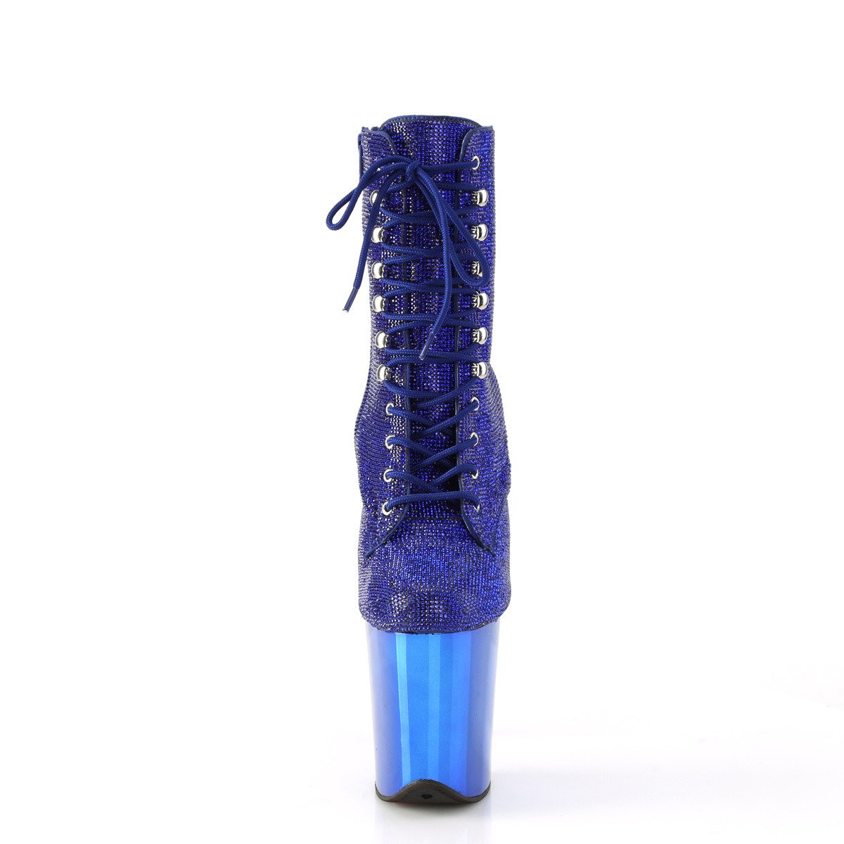 Pleaser Flamingo-1020CHRS RYBL/M - Blue High-Platform Ankle Boots