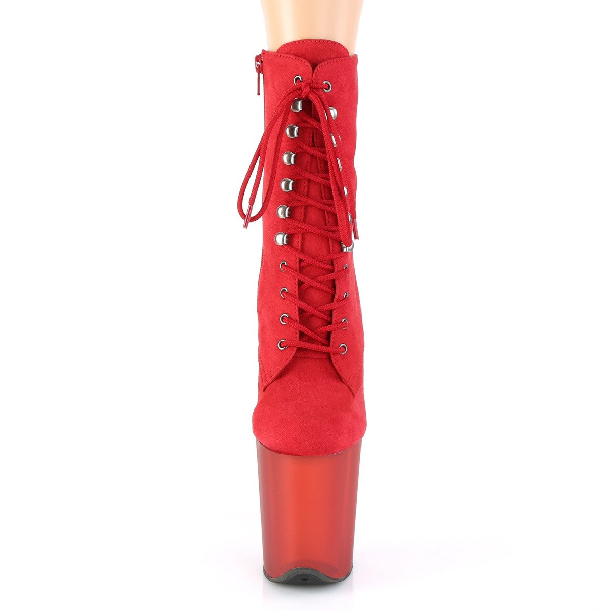 Pleaser Flamingo-1020FST RFS/R - Red High-Platform Ankle Boots