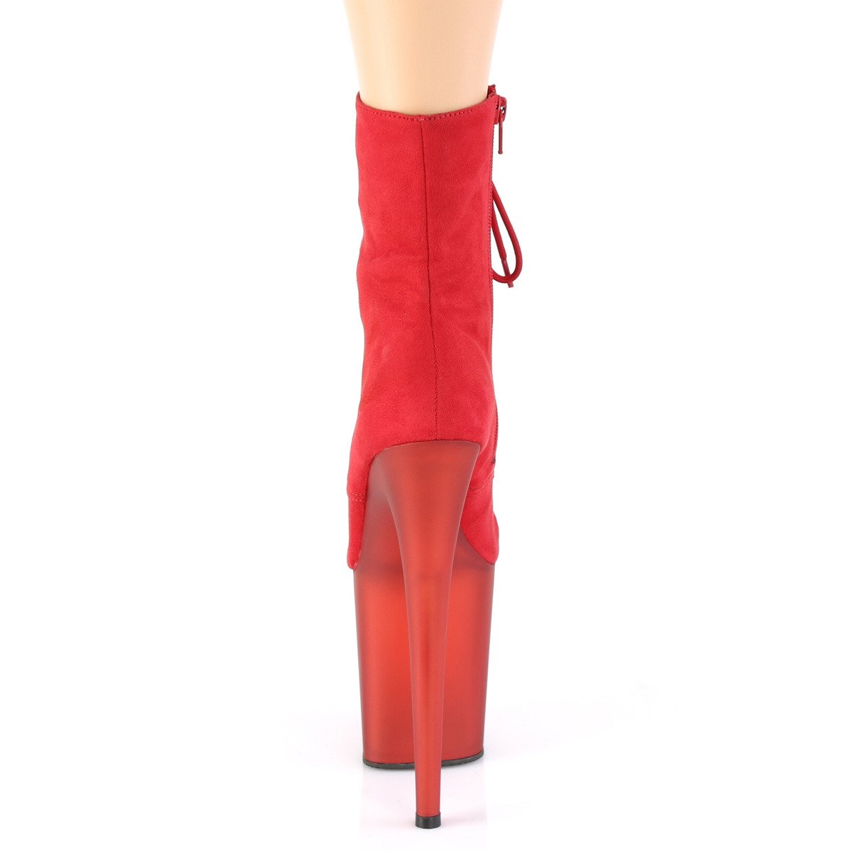 Pleaser Flamingo-1020FST RFS/R - Red High-Platform Ankle Boots