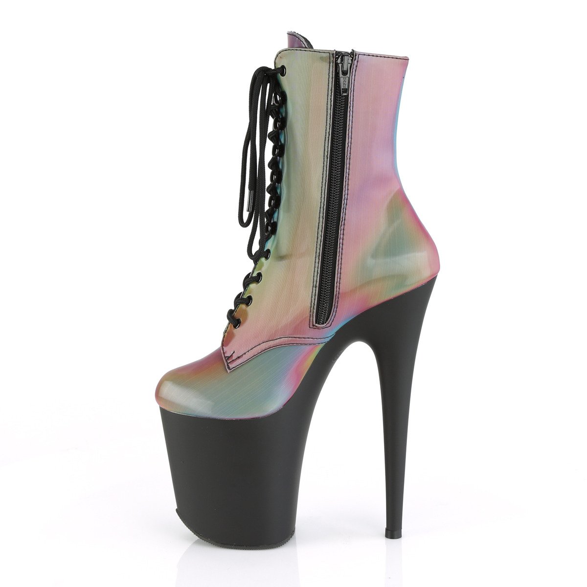 Pleaser Flamingo-1020REFL RBOW/B - Multicolour High-Platform Ankle Boots