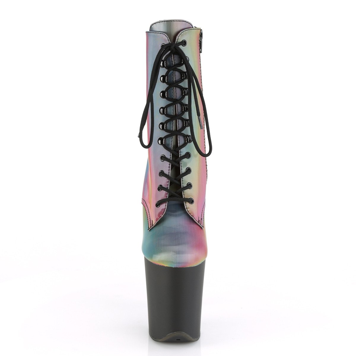 Pleaser Flamingo-1020REFL RBOW/B - Multicolour High-Platform Ankle Boots