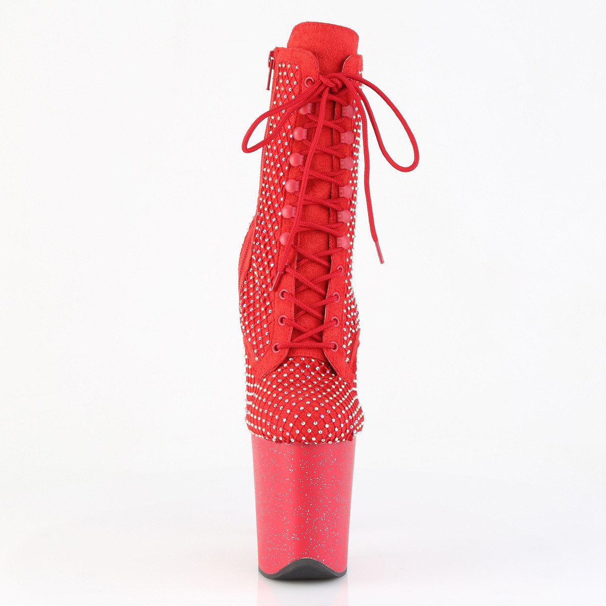 Pleaser Flamingo-1020RM RFS-RS/M - Red High-Platform Ankle Boots