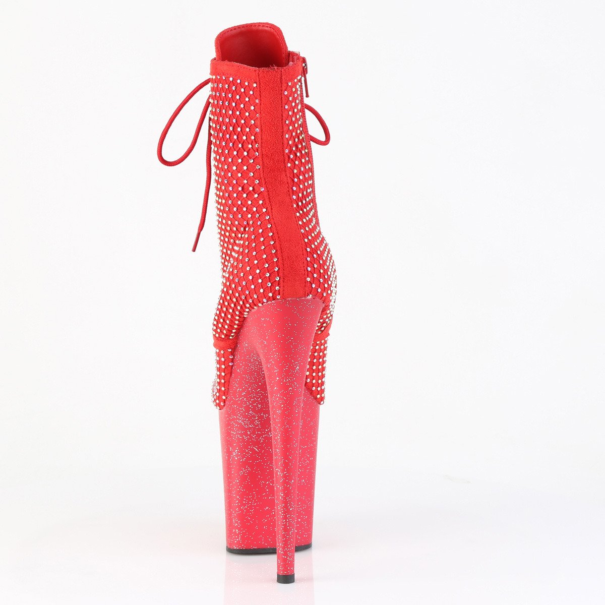 Pleaser Flamingo-1020RM RFS-RS/M - Red High-Platform Ankle Boots