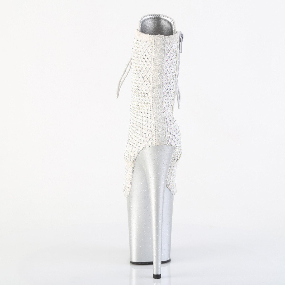 Pleaser Flamingo-1020RM SFS-RS/M - Silver High-Platform Ankle Boots