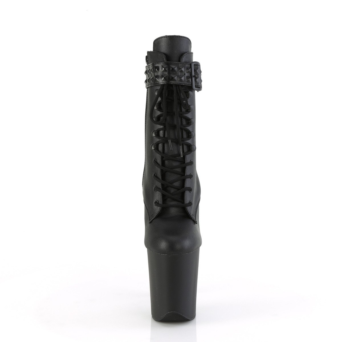 Pleaser Flamingo-1020STR BPU/M - Black High-Platform Ankle Boots