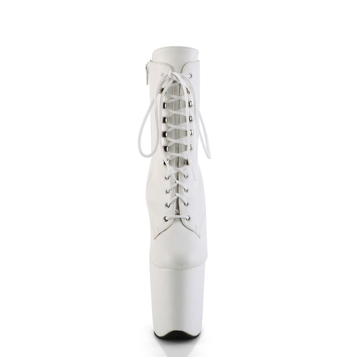 Pleaser Flamingo-1020WR WPU/M - White High-Platform Ankle Boots