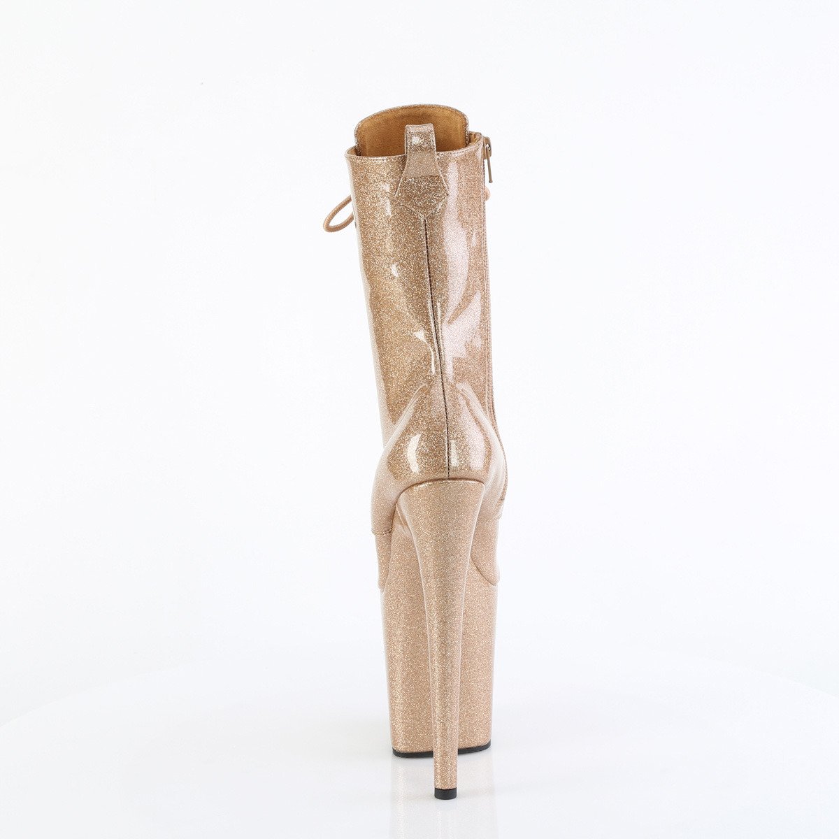 Pleaser Flamingo-1040GP GG/M - Shiny Gold High-Platform Ankle Boots