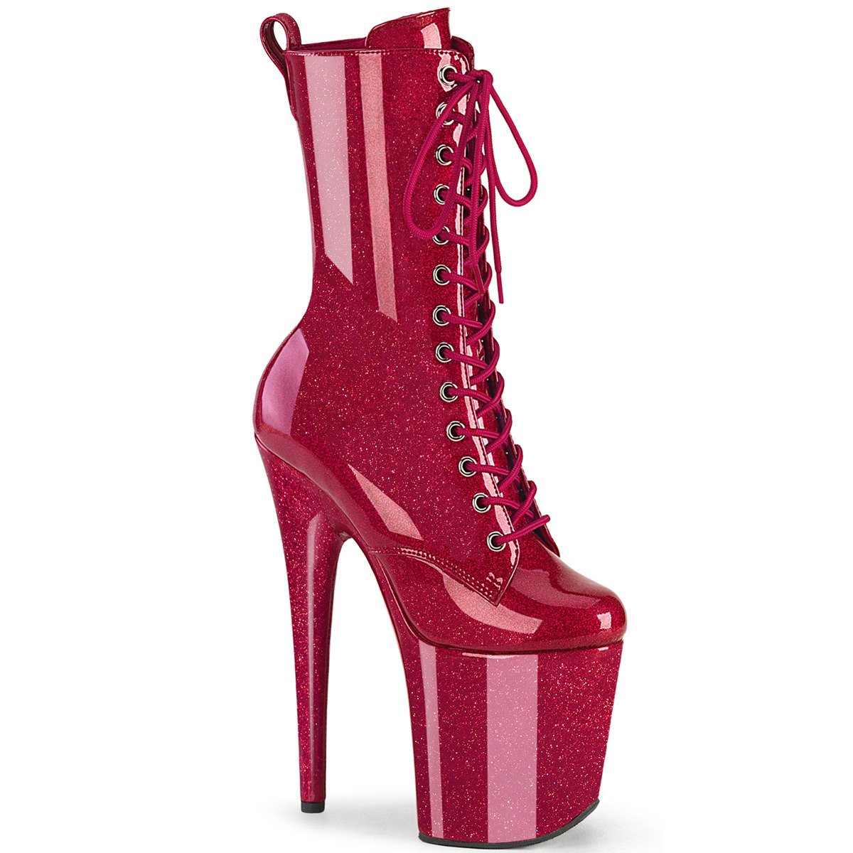 Pleaser Flamingo-1040GP FSG/M - Shiny Violet High-Platform Ankle Boots