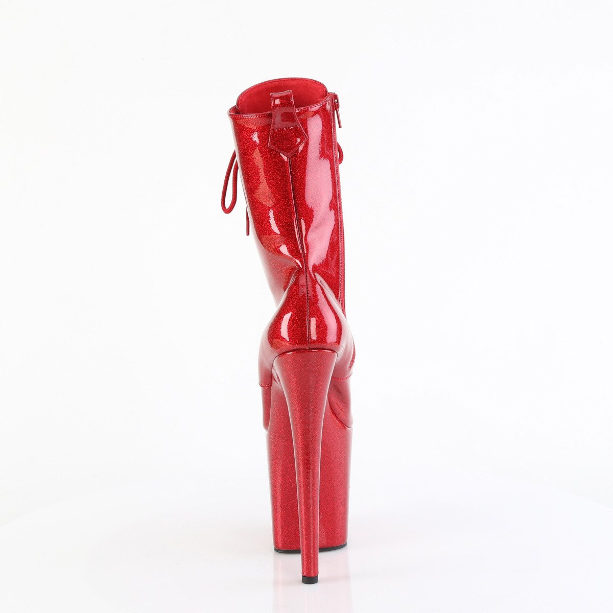 Pleaser Flamingo-1040GP RYRG/M - Shiny Red High-Platform Ankle Boots