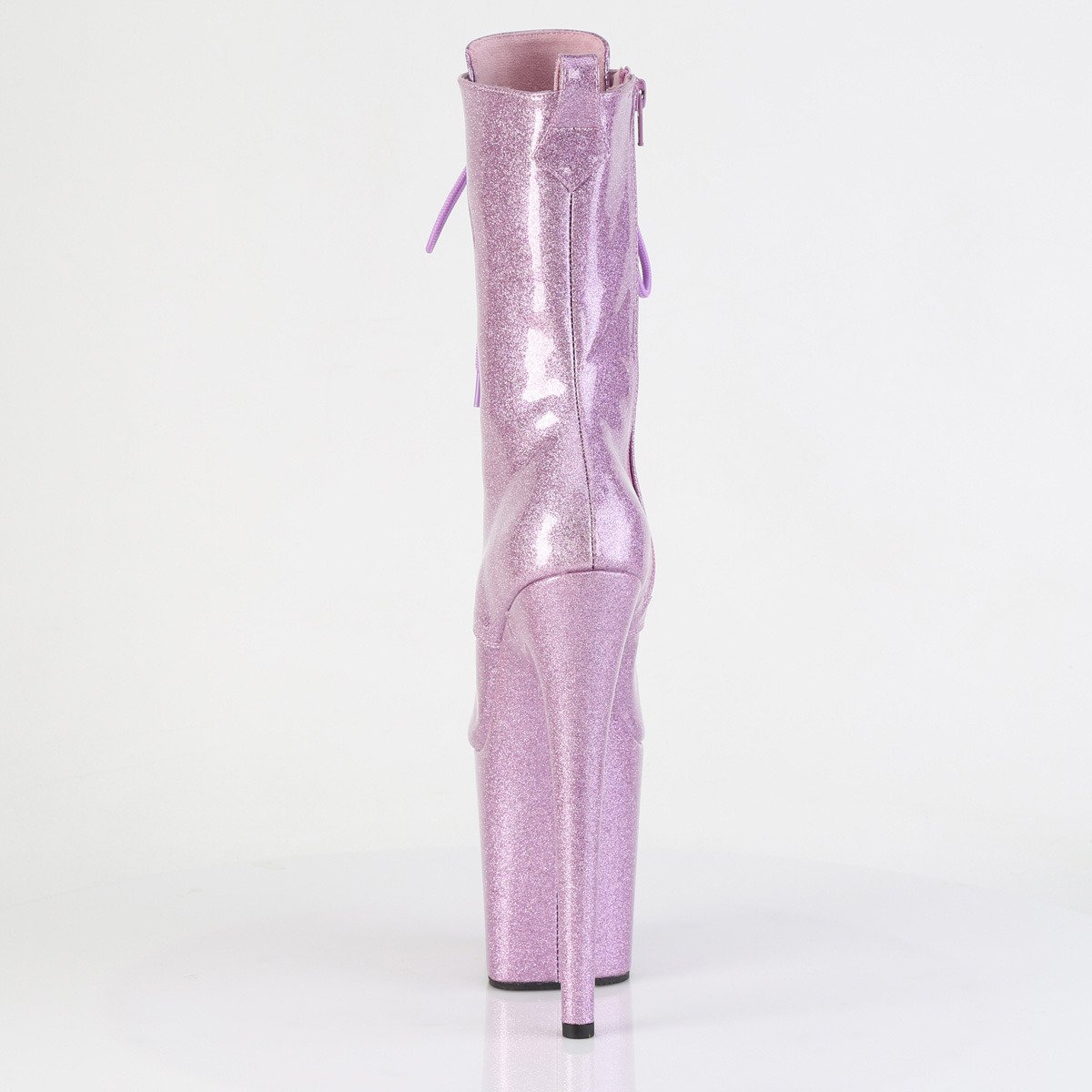 Pleaser Flamingo-1041GP LLG/M - Shiny Pink High-Platform Peep Toe Boots