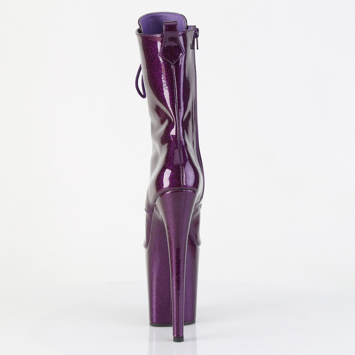 Pleaser Flamingo-1041GP PPG/M - Shiny Violet High-Platform Peep Toe Boots