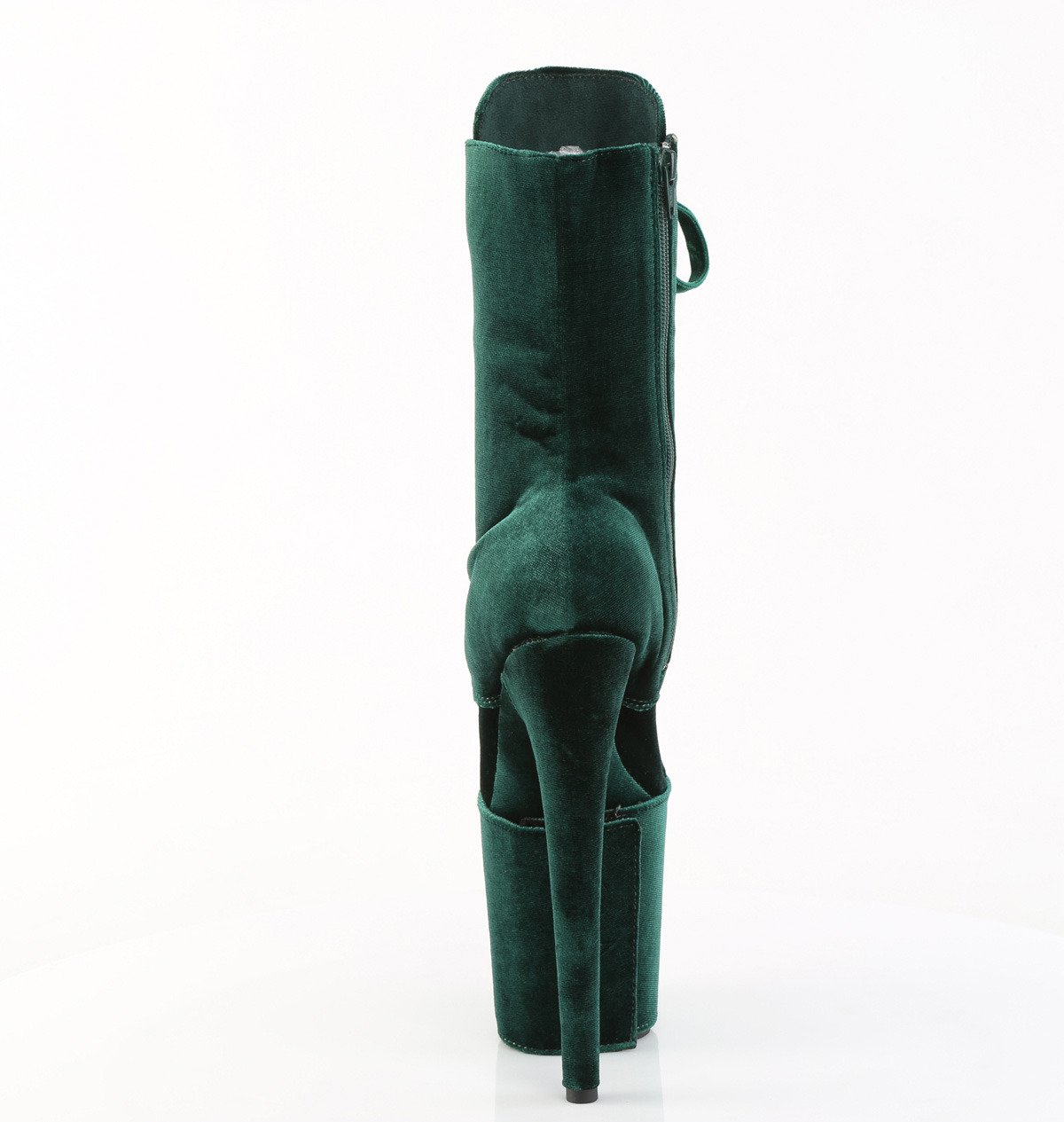 Pleaser Flamingo-1045VEL EMGN/M - Green High-Platform Ankle Boots