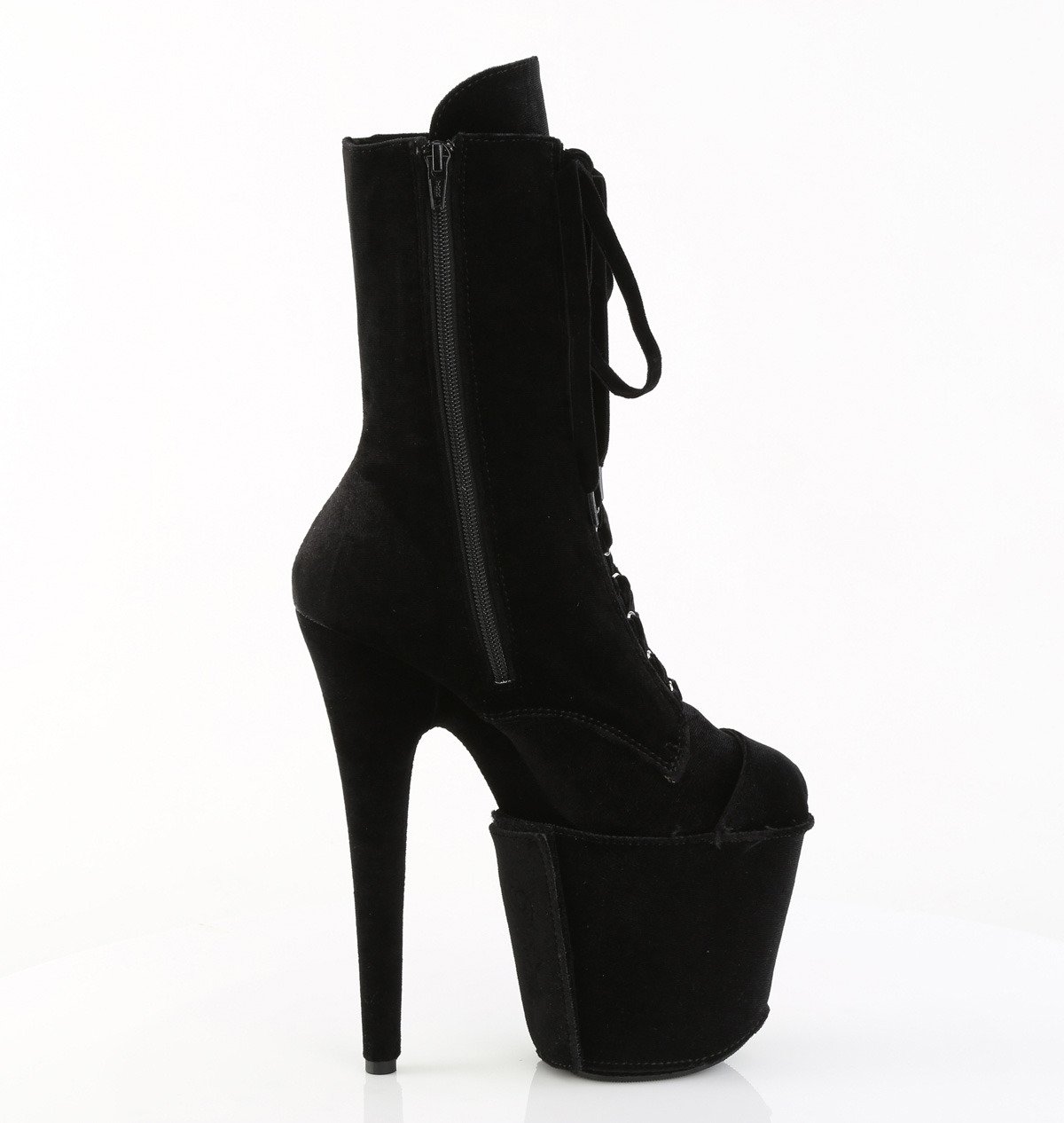 Pleaser Flamingo-1045VEL B/M - Black High-Platform Ankle Boots