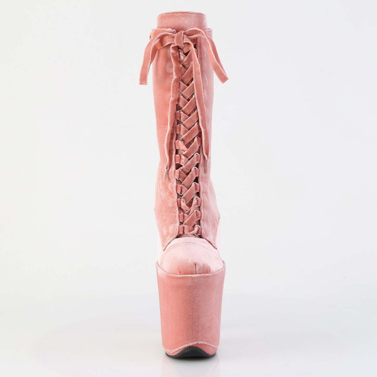 Pleaser Flamingo-1045VEL DTPN/M - Pink High-Platform Ankle Boots