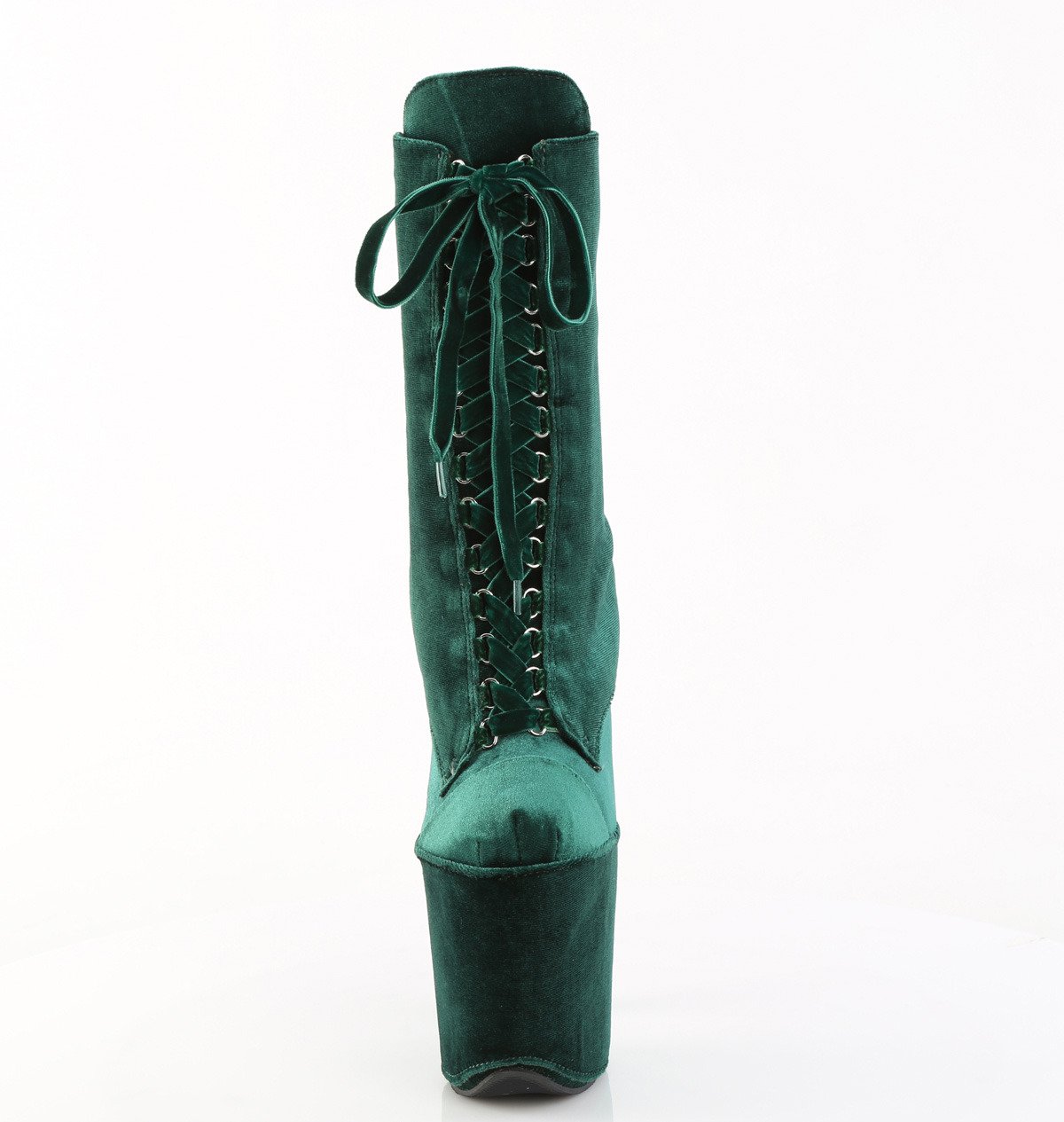 Pleaser Flamingo-1045VEL EMGN/M - Green High-Platform Ankle Boots