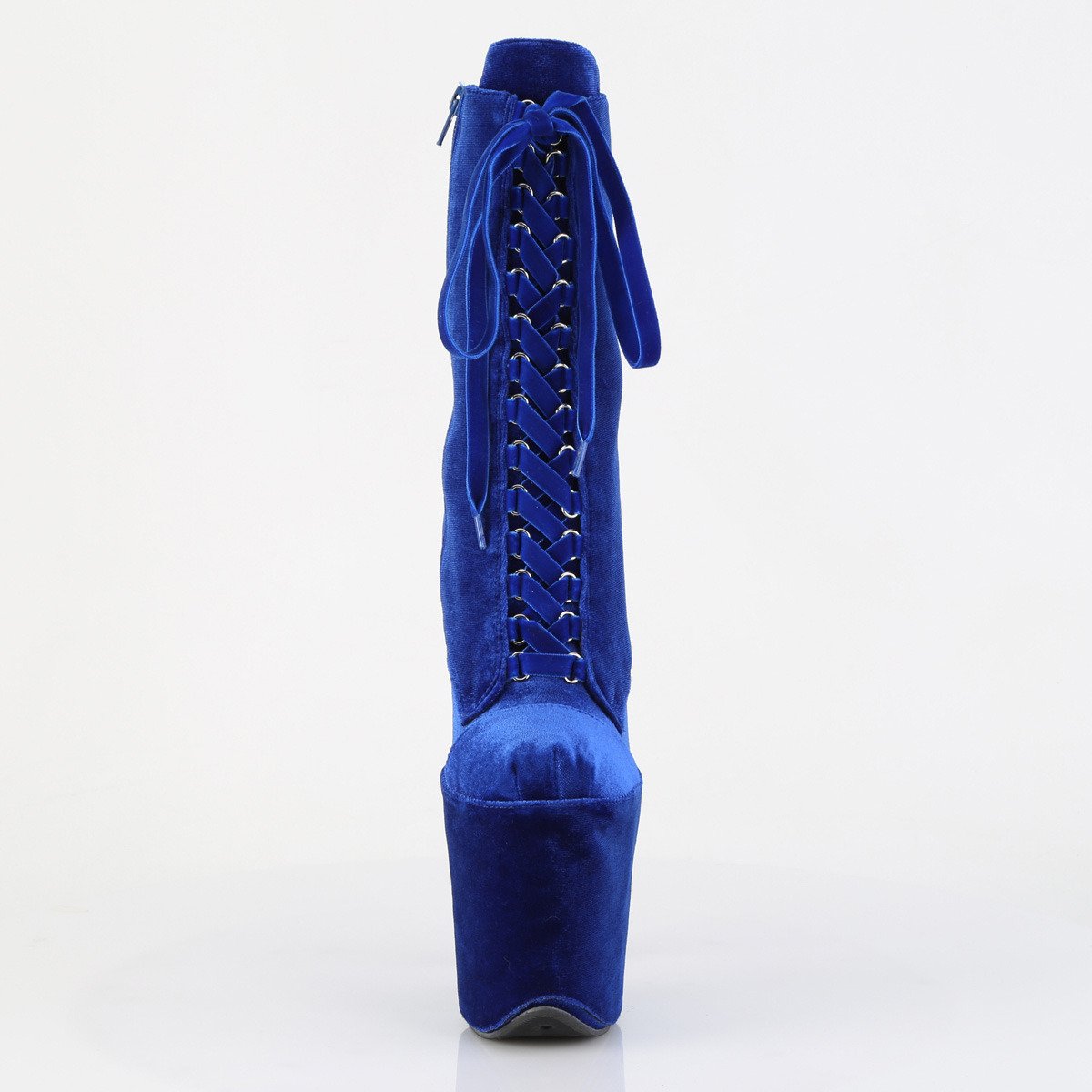 Pleaser Flamingo-1045VEL NB/M - Blue High-Platform Ankle Boots