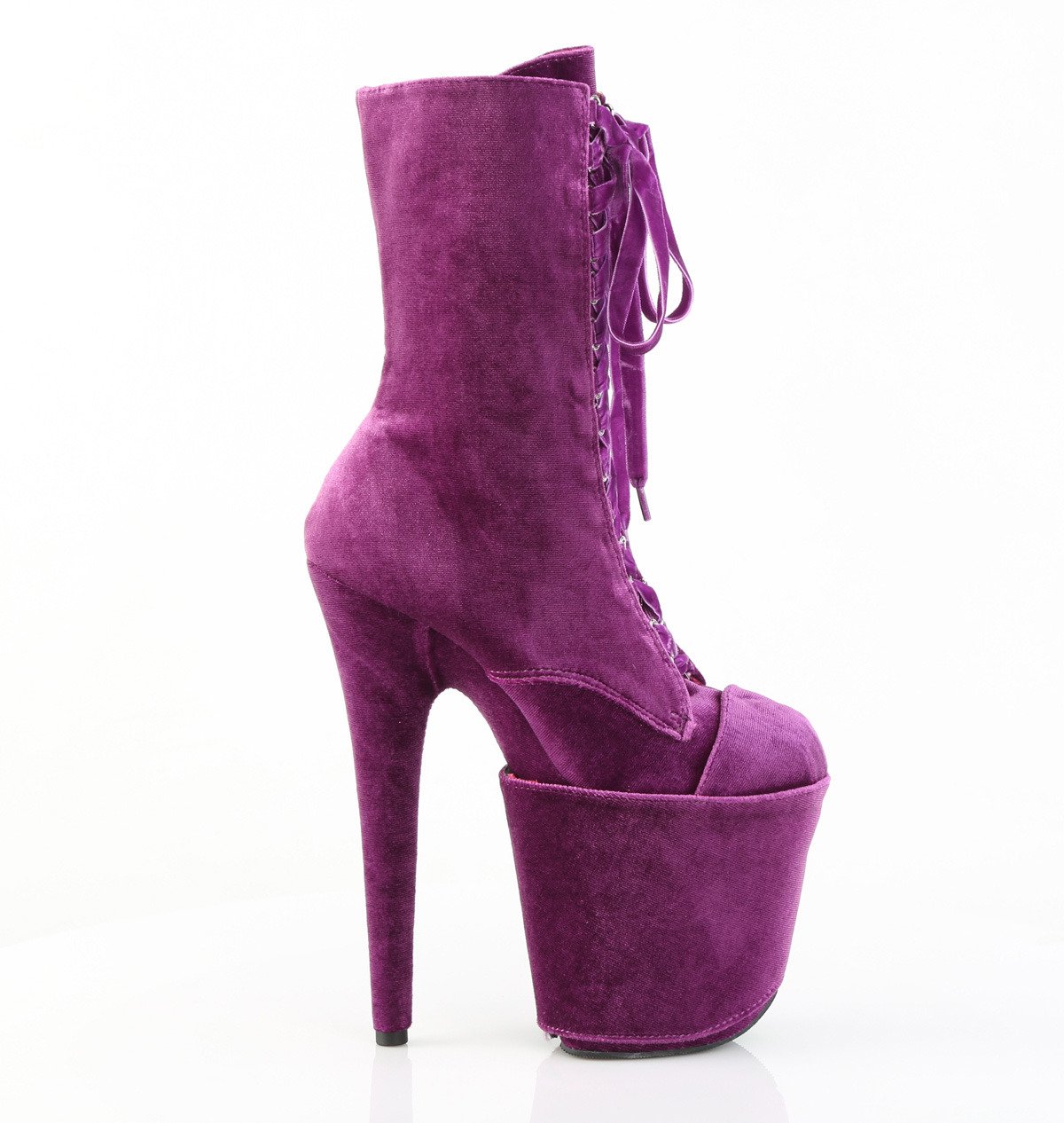 Pleaser Flamingo-1045VEL PP/M - Violet High-Platform Ankle Boots