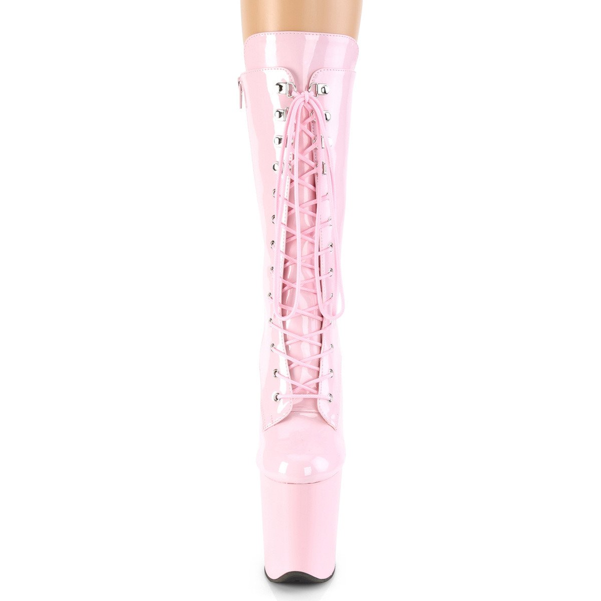 Pleaser Flamingo-1050 BP/M - Shiny Pink High-Platform Ankle Boots