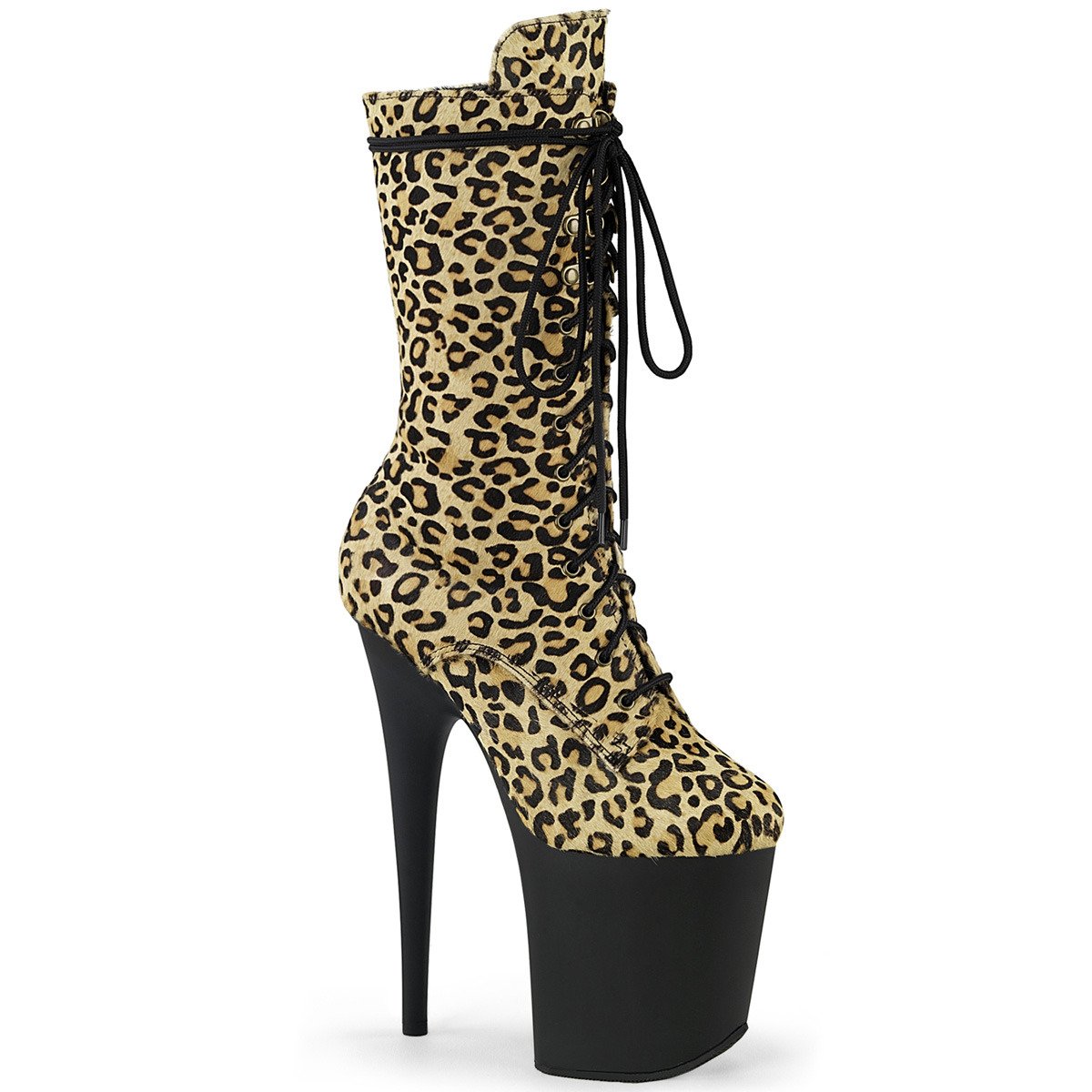 Pleaser Flamingo-1050LP LPPY/B - Animal Pattern High-Platform Ankle Boots
