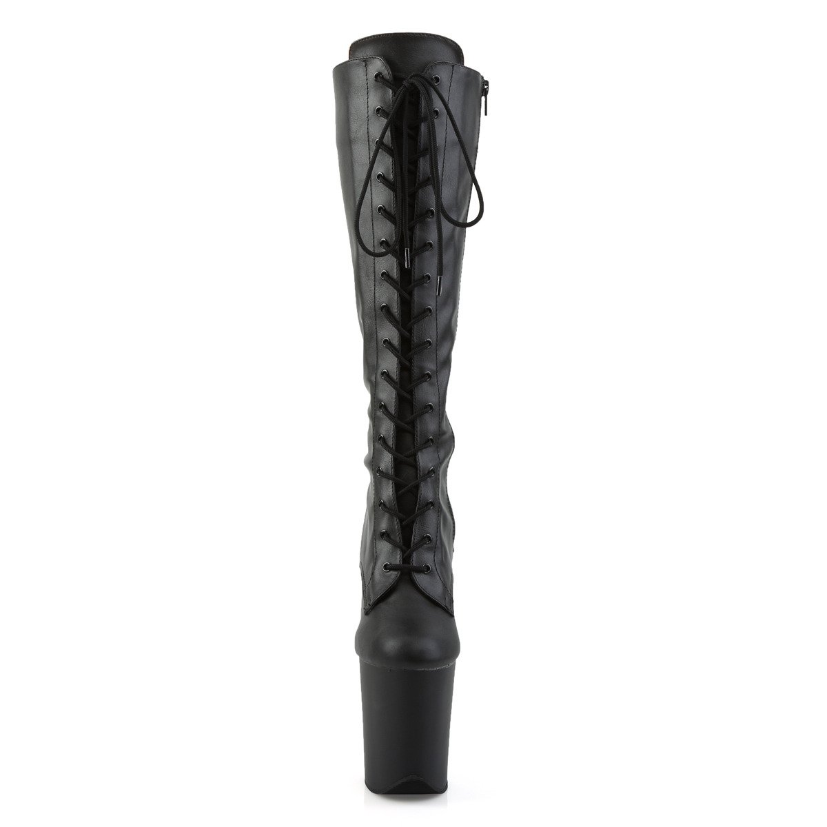 Pleaser Flamingo-2023 BPU/M - Black High-Platform Knee High Boots
