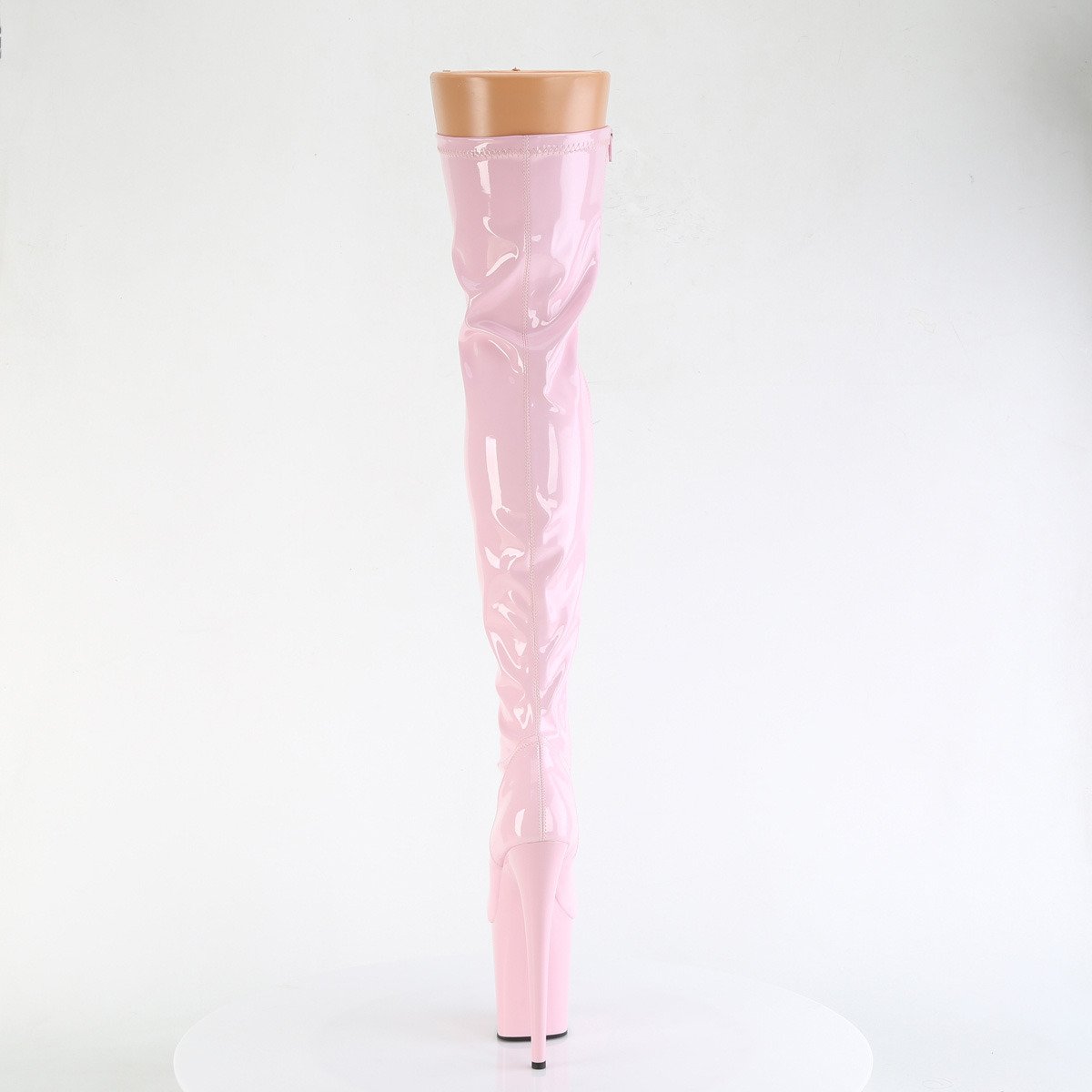 Pleaser Flamingo-3000 BP/M - Shiny Pink High-Platform Thigh High Boots
