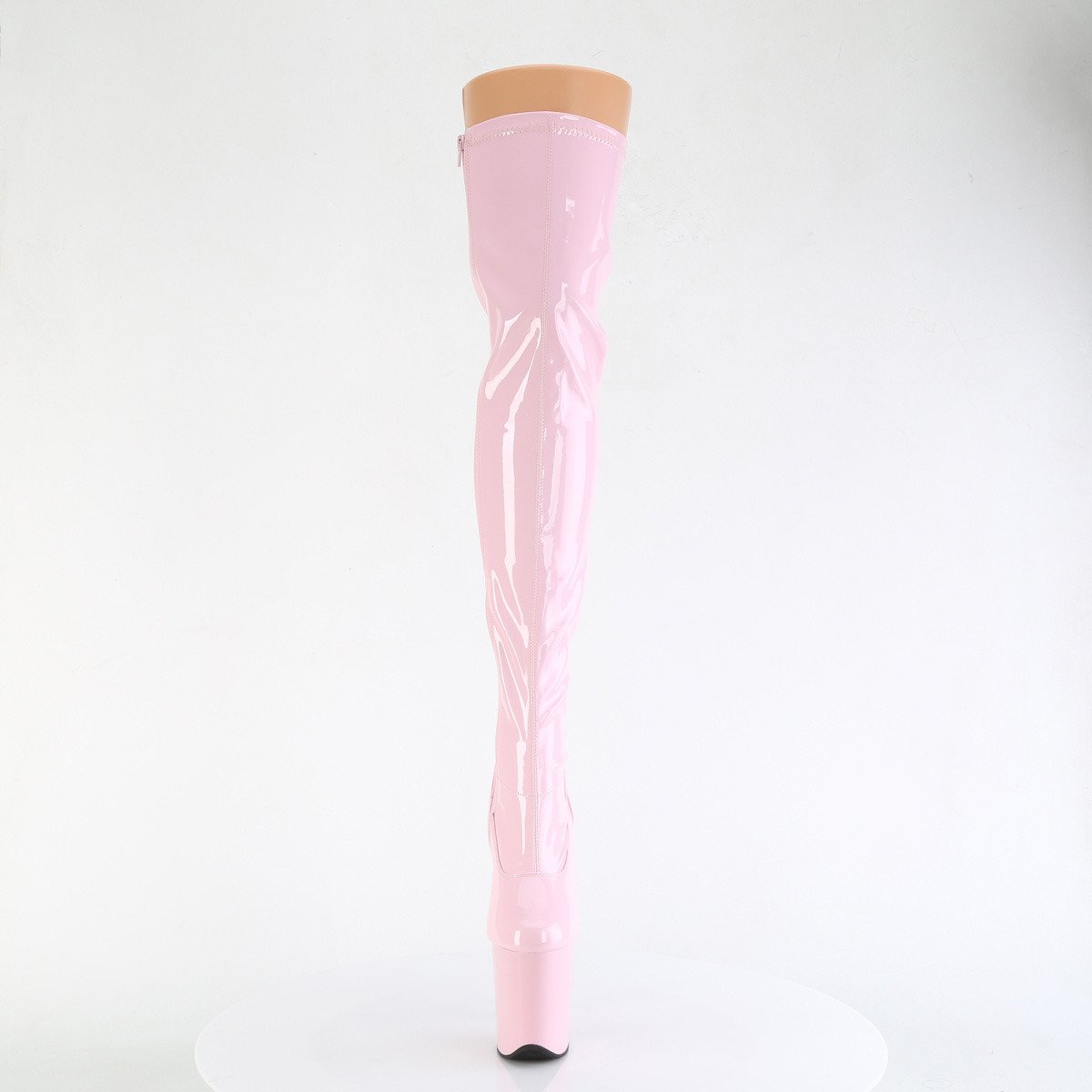 Pleaser Flamingo-3000 BP/M - Shiny Pink High-Platform Thigh High Boots