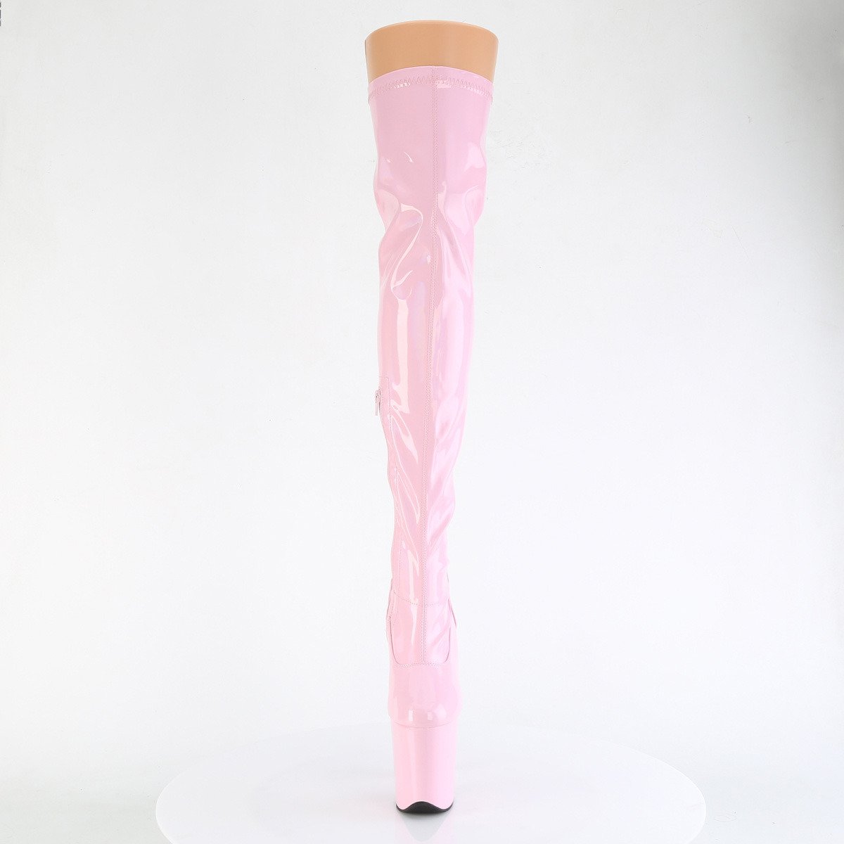 Pleaser Flamingo-3000HWR BPHG/M - Shiny Pink High-Platform Knee High Boots