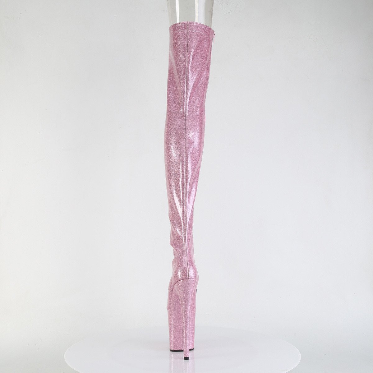 Pleaser Flamingo-3021GP BPG/M - Shiny Pink High-Platform Peep Toe Boots