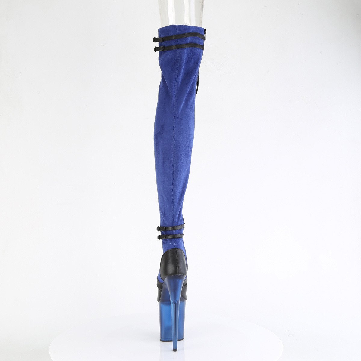 Pleaser Flamingo-3027 BLUFS-BPU/B - Blue High-Platform Thigh High Boots