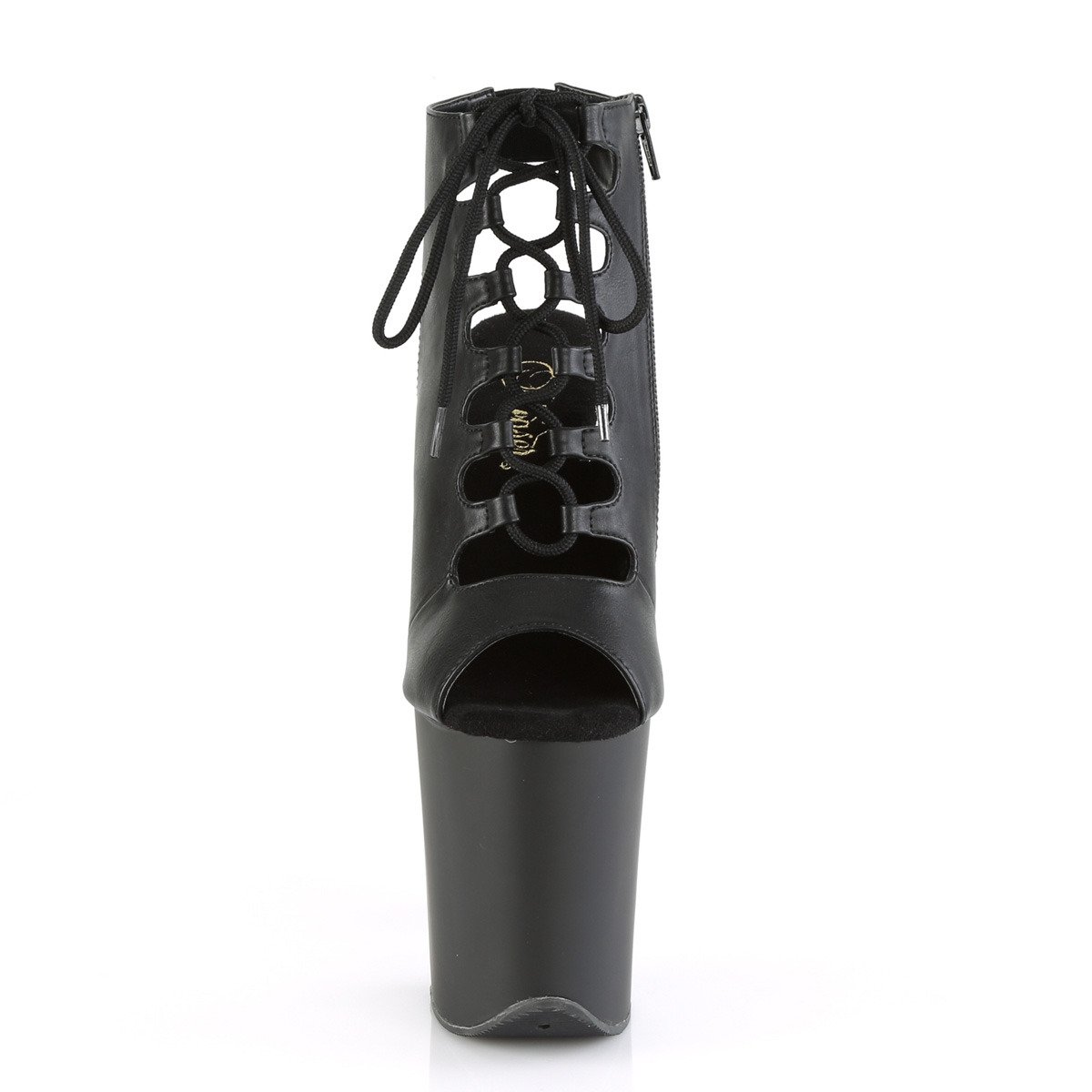 Pleaser Flamingo-800-20 BPU/M - Black High-Platform Ankle Boots