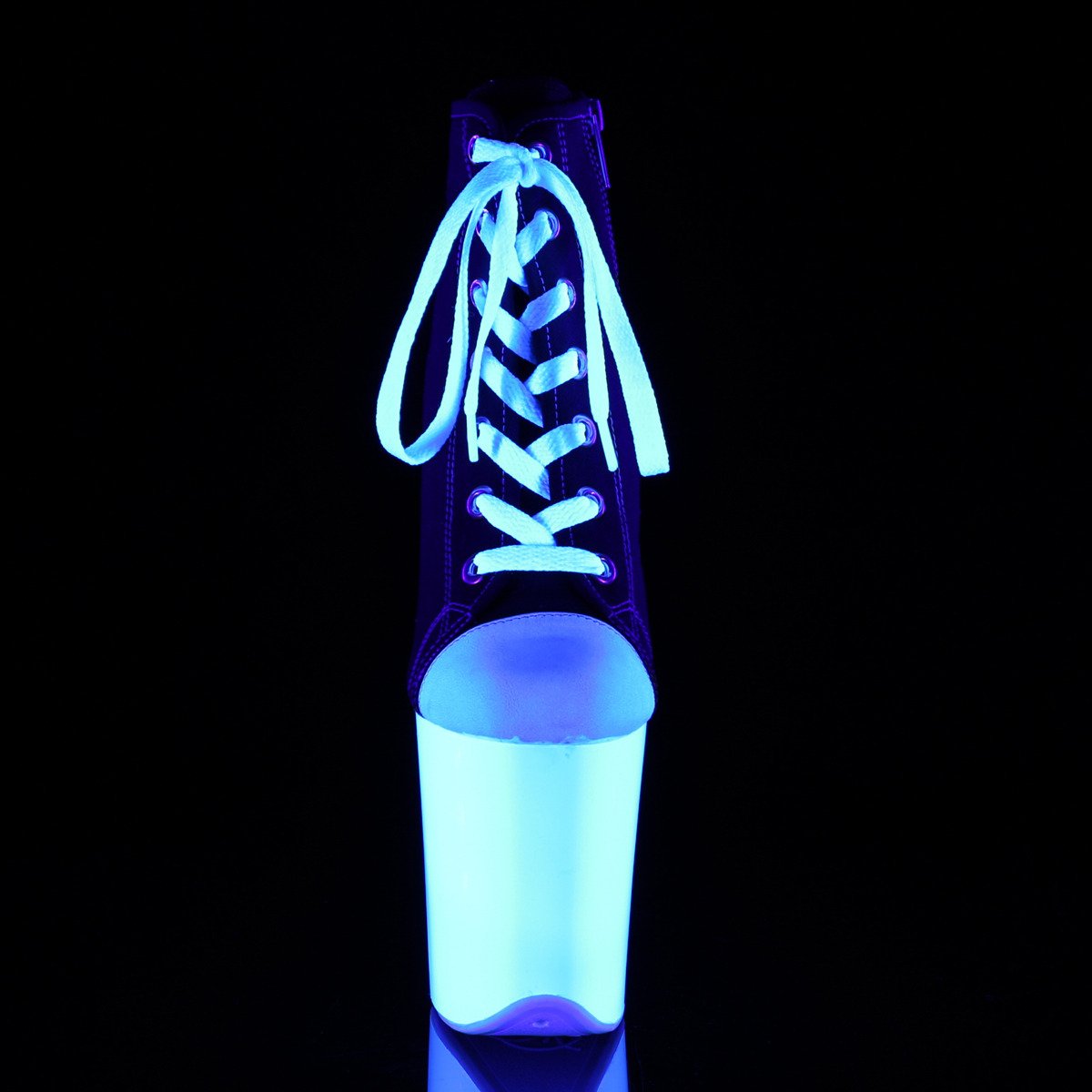 Pleaser Flamingo-800SK-02 BCA/NW - Black High-Platform Ankle Boots