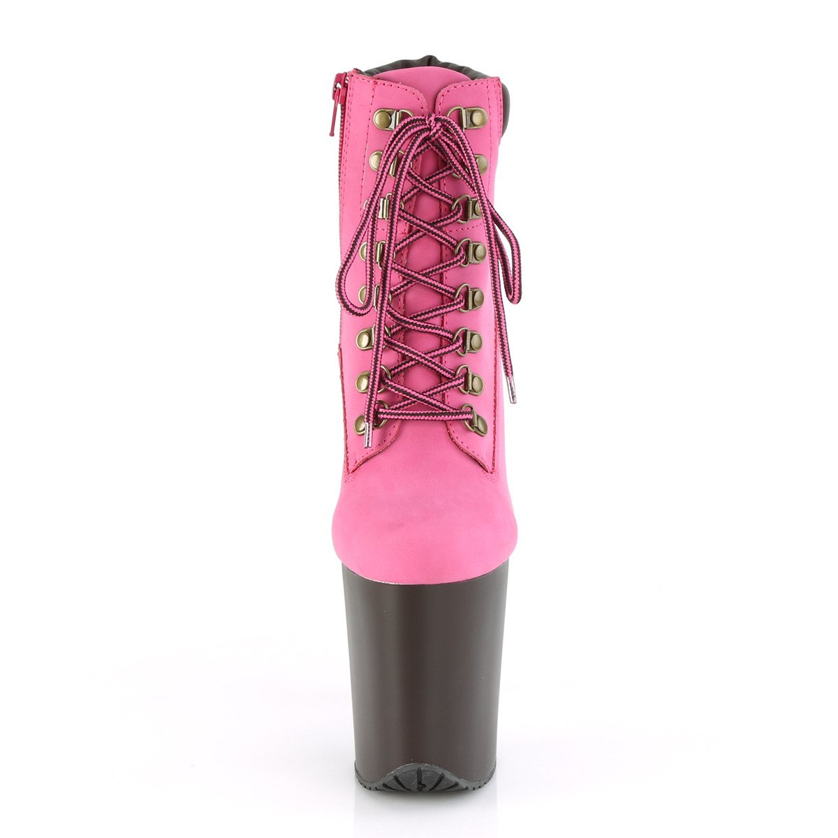 Pleaser Flamingo-800TL-02 HPNB/DB - Pink High-Platform Ankle Boots
