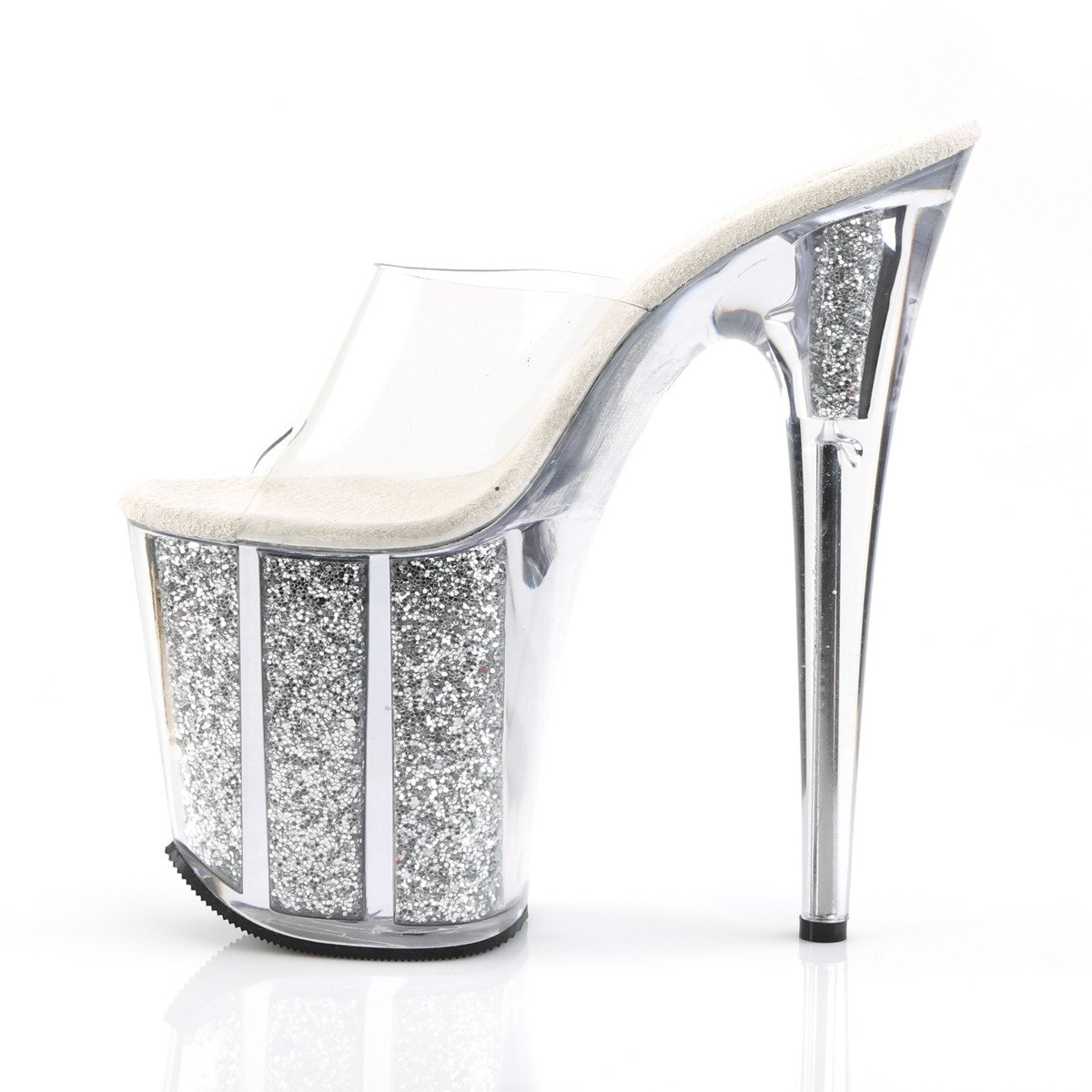 Pleaser Flamingo-801G C/SG - Clear High-Platform Sandals