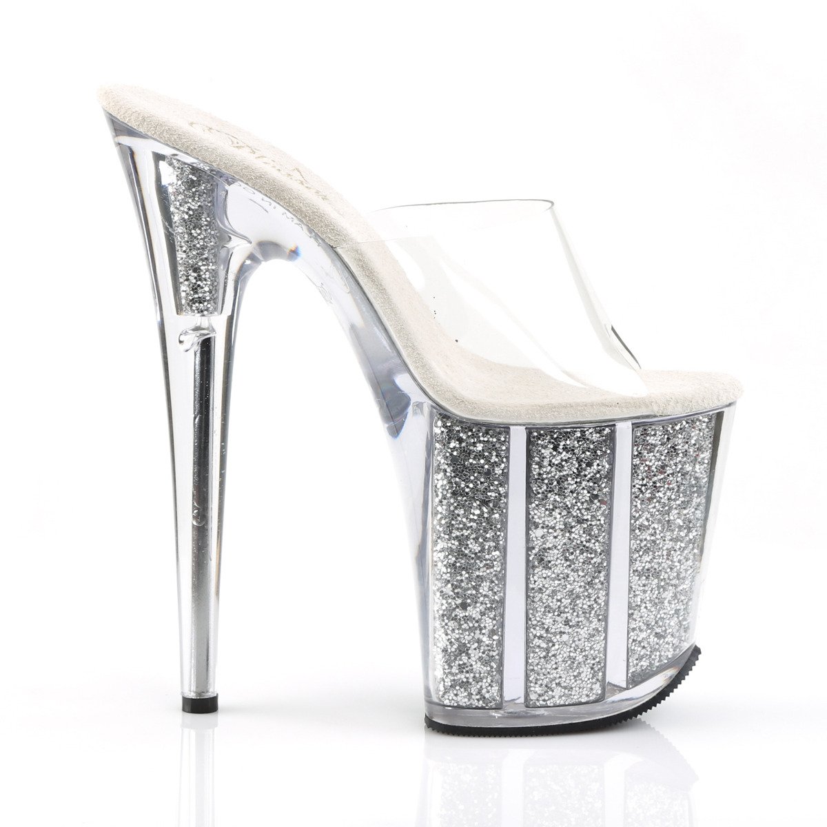 Pleaser Flamingo-801G C/SG - Clear High-Platform Sandals