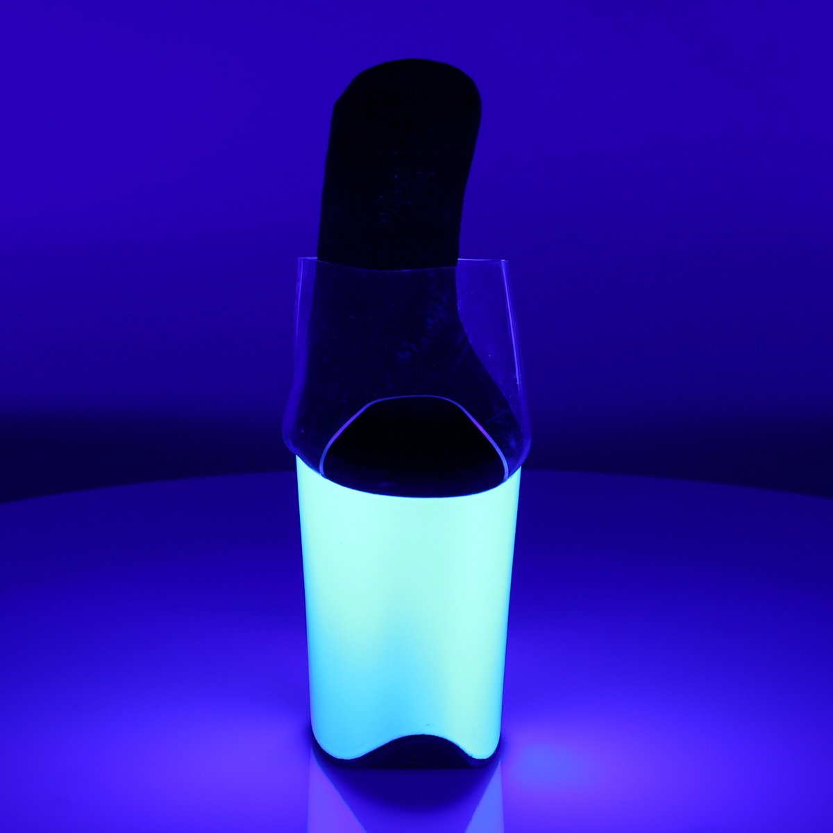 Pleaser Flamingo-801UV C/NW - Clear Uv Reactive High-Platform Sandals