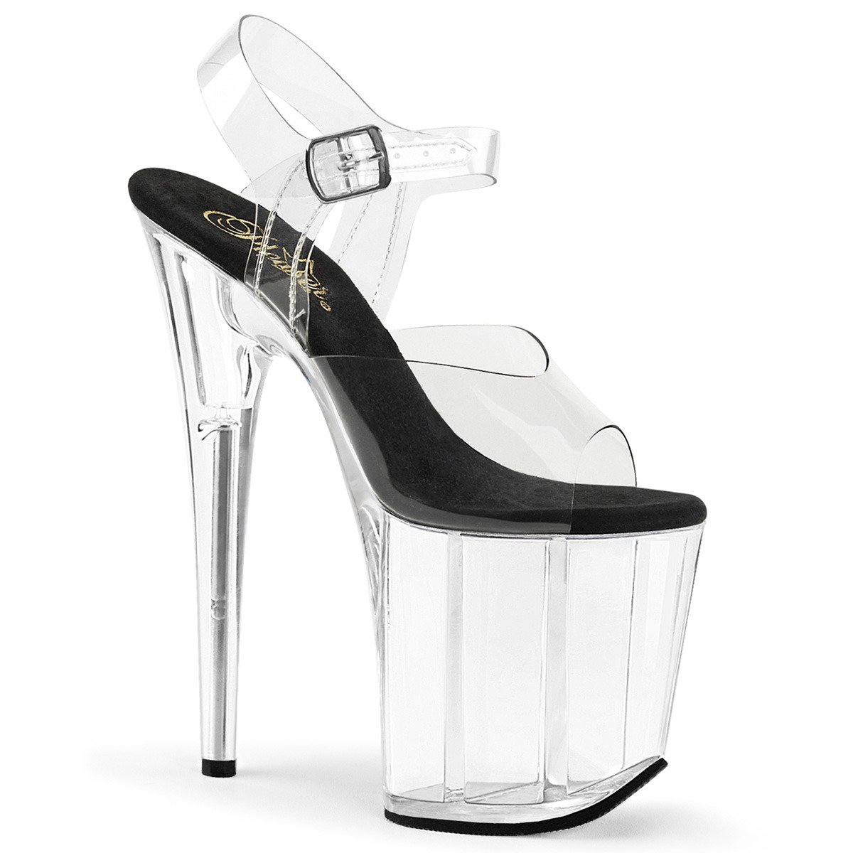 Pleaser Flamingo-808 C-B/C - Clear High-Platform Sandals