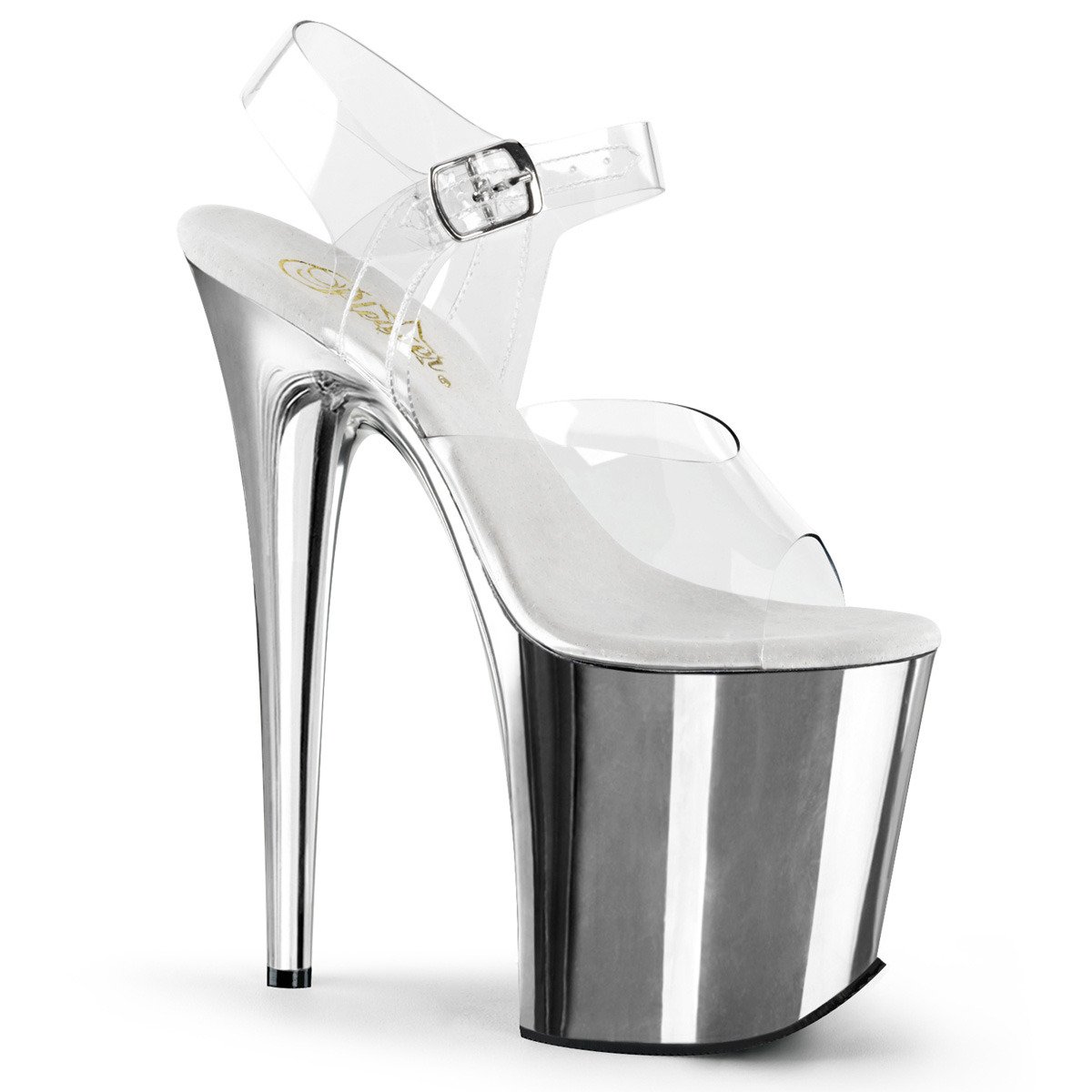 Pleaser Flamingo-808 C/SCH - Clear High-Platform Sandals