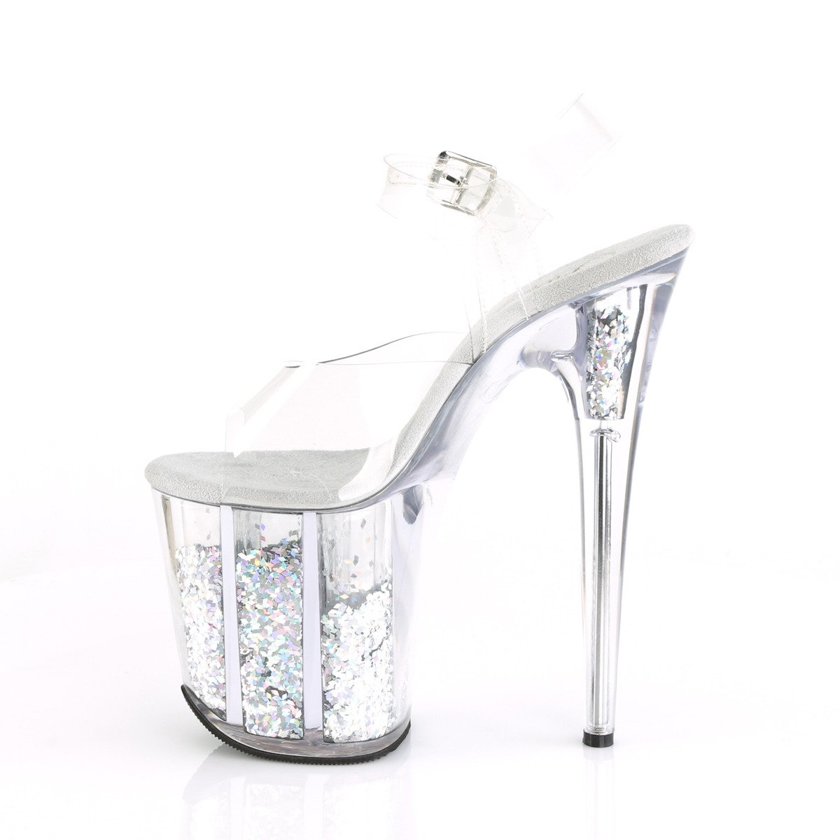 Pleaser Flamingo-808GF C/SMCG - Clear High-Platform Sandals