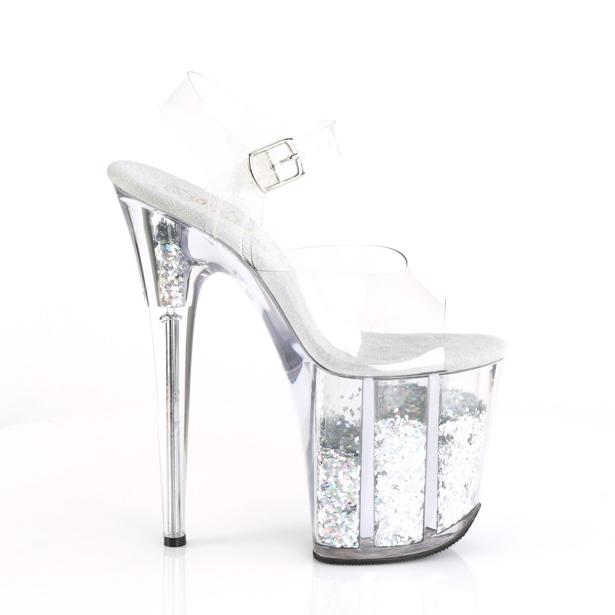 Pleaser Flamingo-808GF C/SMCG - Clear High-Platform Sandals