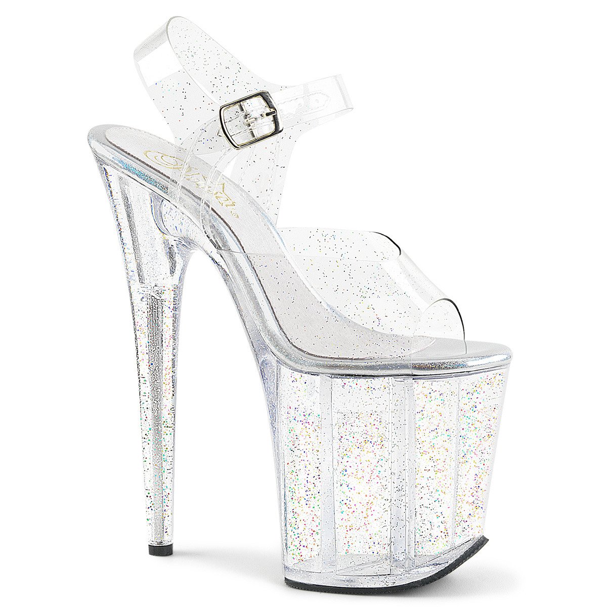 Pleaser Flamingo-808MMG C/M - Clear High-Platform Sandals